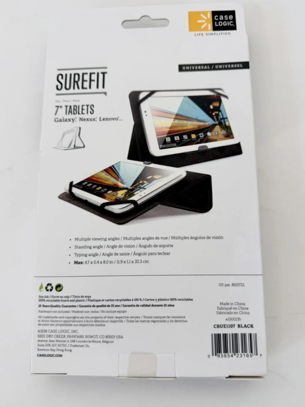 Case Logic Universal Sure Fit Tablet Folio Case Stand for 7-8